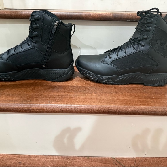 NWT Size 9.5 Under Armour StellarZip Waterproof Black Tactical Boots - Picture 4 of 6